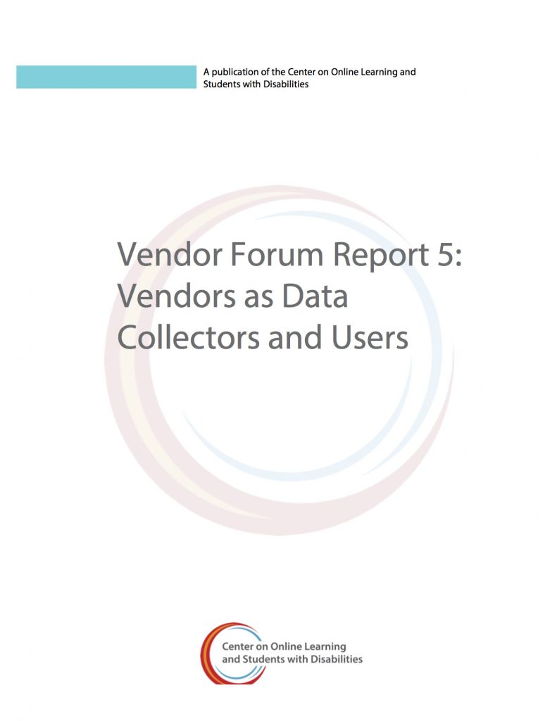 Vendor Forum Report 5: Vendors as Data Collectors and Users