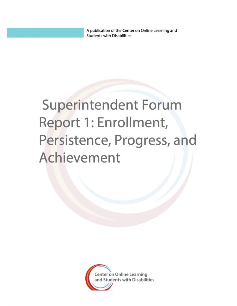 Superintendent Forum Report 1: Enrollment, Persistence, Progress, and Achievement